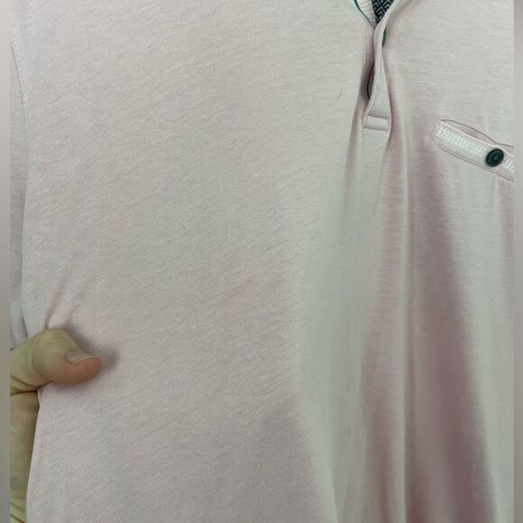 Ted Baker London Tortila Slim Fit Tipped Pocket Polo in Light Pink - Picture 8 of 8